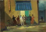 Baruffa by Renato Natali, oil on faesite, offered Oct 2019