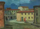 Vecchia Livorno by Renato Natali, oil on faesite, offered Oct 2019