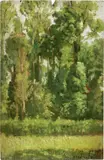 Bosco (Alle Cascine) by Giovanni Fattori, oil on tavoletta, offered Oct 2019