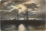 Notturno by Gino Romiti, oil on compensato, offered Oct 2019