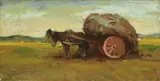 Carro di fieno a Campolecciano by Giovanni Bartolena, oil on compensato, offered Oct 2019
