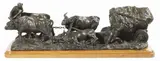 Giuseppe Rossi, I carratori, 1907, scultura in bronze on base in legno