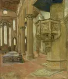 Raffaello Gambogi, Interno di Santa Croce, Firenze