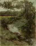 Luigi Bechi, Il torrente, 1913, oil on cardboard
