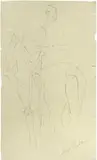 Soldato a cavallo by Giovanni Fattori, pencil on paper, offered Oct 2019