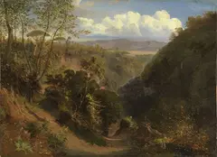 Antonio Sminck van Pitloo, Paesaggio, oil on paper applicata on canvas