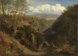 Antonio Sminck van Pitloo, Paesaggio, oil on paper applicata on canvas