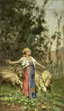 Francesco Paolo Michetti, Pastorella, oil on canvas