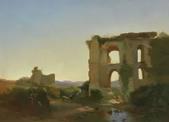 Károly Markó the Younger, Paesaggio con rovine, oil on canvas