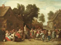 Abraham Teniers, Festa di paese (La kermesse), oil on panel