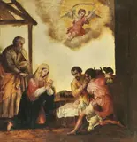 Felice Riccio, Adorazione dei pastori, oil on ardesia