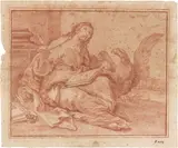 Francesco Gessi, San Giovanni Evangelista, sanguigna on paper
