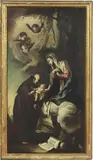 Giambettino Cignaroli, Madonna col Bambino e Santo francescano, oil on canvas