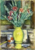 Ardengo Soffici, Natura morta, 1964, tempera and pastelli on paper applicata on canvas