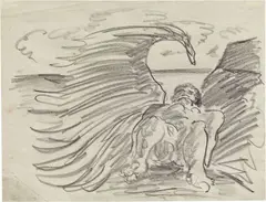 Alberto Savinio, «Angelo» o «Icaro caduto», 1930, pencil grassa on paper