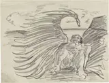 Alberto Savinio, «Angelo» o «Icaro caduto», 1930, pencil grassa on paper