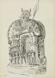 Alberto Savinio, Alarico (Sogno di Samippo), 1941, inchiostro on paper