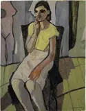 Felice Casorati, Ragazza seduta (con l'abito chiaro)