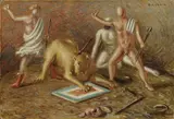 Combattimento di gladiatori con la belva by Giorgio de Chirico, 1929, oil on canvas, offered Jun 2019