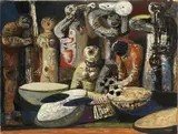 Salvatore Fiume, Il Jazz (Evocazione negra), 1956, mixed media on paper applicata on canvas
