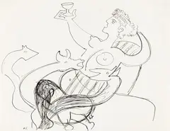 L'Apocalisse (Studio) by Gino Severini, 1941, inchiostro on paper, offered Jun 2019