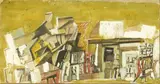 Composizione by Mario Sironi, tempera on paper applicata on canvas, offered Jun 2019