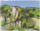Ennio Morlotti, Vegetazione, rocce di Porlezza, pastel on paper