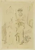 Filippo de Pisis, Nudo di giovanetto, 1942, watercolour on paper applicata on cardboard