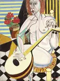 Giuseppe Migneco, Donna con mandolino, 1949, oil on canvas