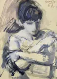 Primo Conti, Giovinetta, 1967, oil on paper