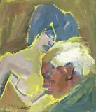 Figure by Mino Maccari, oil on canvas board, offered Jun 2019