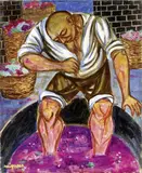 Giuseppe Migneco, Pigiatore d'uva, oil on canvas