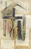 Lorenzo Viani, Studio per Il Cenacolo, 1919, mixed media and collage on cardboard applicato on panel