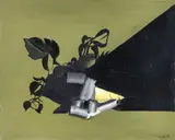 Carlo Mattioli, Natura morta con il Cestino del Caravaggio, 1968, oil on canvas