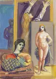 Achille Funi, Studio di composizione, 1970, oil on canvas