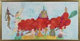 Luigi Ontani, GrilloDantEtArti avec nano et GigAnte, 2000, watercolour on paper