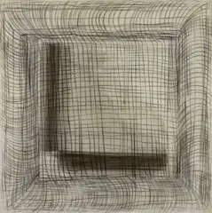 Luciano Fabro, Optical Italia, 1977, mixed media and rete metallica on canvas