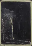 Antoni Tàpies, Negro lacerado con el borde ocre, 1965, mixed media on paper applicata on canvas
