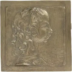 Profilo di bambina by Libero Andreotti, 1906, bassorilievo in bronze, offered Apr 2019
