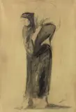 Lorenzo Viani, Donna con fardello, 1914, Tempera