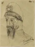 Soldato by Lorenzo Viani, 1917, charcoal on paper, offered Apr 2019