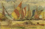 Lorenzo Viani, Darsena, 1909, oil on cardboard