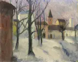 Giovanni Costetti, La neve, oil on cardboard