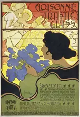Adolfo Hohenstein, Cloisonné Artistic Glass, 1899, lithograph a colori