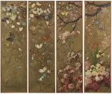 Galileo Chini, Paravento, 1929, oil on panel quattro pannelli di
