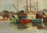 Portoferraio by Carlo Domenici, oil on panel, offered Apr 2019