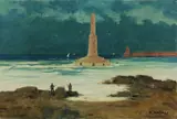 Il faro by Renato Natali, oil on panel, offered Apr 2019