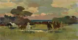 Maremma by Renato Natali, oil on compensato, offered Apr 2019