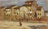 Luigi Michelacci, Strada, oil on tavoletta