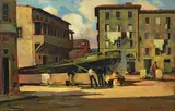 Vecchia Livorno by Renato Natali, oil on panel, offered Apr 2019